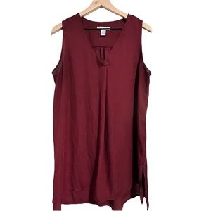 London Times Sleeveless Burgundy Blouse - Sz. 1x
